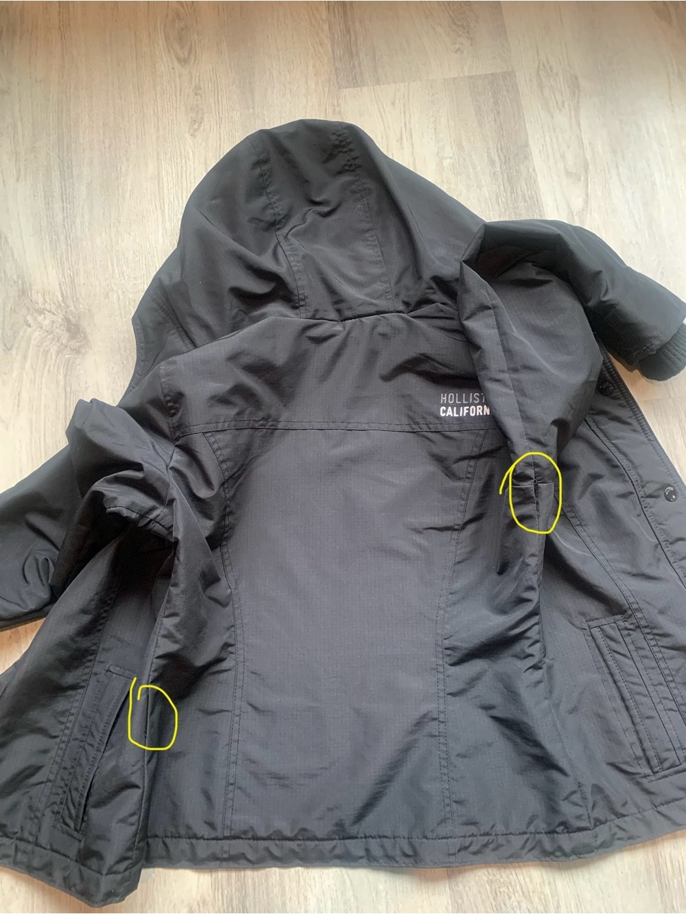 Hollister Black All-Weather Raincoat READ - DISCLOSED FLAWS with photos - Picture 14 of 14
